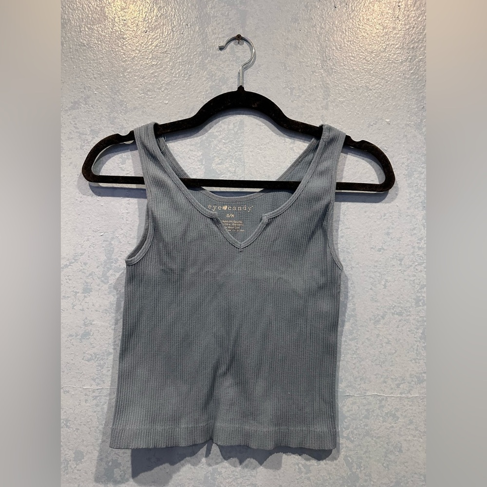 JoyLab Charcoal Ribbed Tank Top